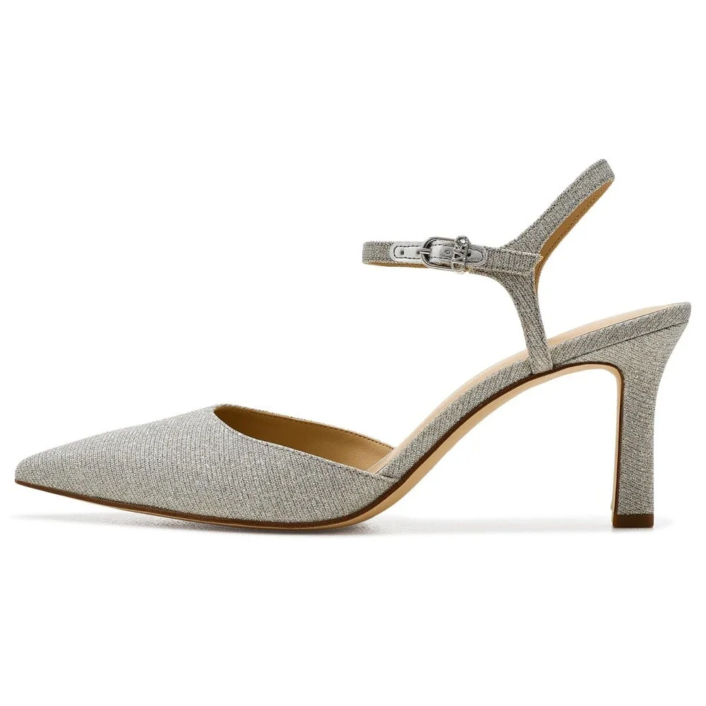 Michael Kors Amara 40S6AMMP2D Pumps Women's US 9 M Silver Stiletto Heel HTAT1682